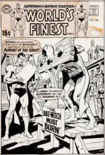 Curt Swan and Neal Adams World‘s Finest Comics #186 Cover Original Art (DC, 1969). Two of Superman‘s greatest -