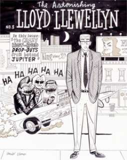 Dan Clowes Lloyd Llewellyn #3 Cover Original Art (Fantagraphics, 1986). Dan (Eightball, Ghost World) Clowes’ hipster - | Heritage