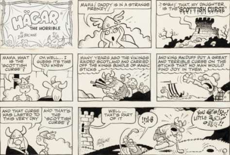 Dik Browne Hagar the Horrible Sunday Comic Strip Original Art dated 1-7-79 (King Features Syndicate, -