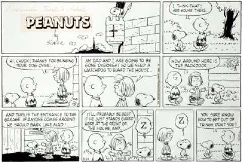 Charles Schulz Peanuts Sunday Comic Strip Original Art dated 8-22-93 (United Feature Syndicate, 1993). - | Heritage