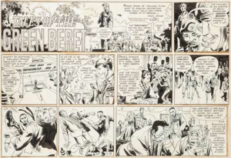 Joe Kubert Tales of the Green Beret Sunday Comic Strip Original Art dated 9-24-67 (Chicago Tribune, 1967). -