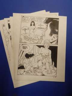 Oliviero Gramaccioni | Stregoneria n. 8 - Oliviero Gramaccioni - 5x Tavole Originali Erotiche "il pittore di satana" - Page volante - Exemplaire unique - (1985) | Catawiki