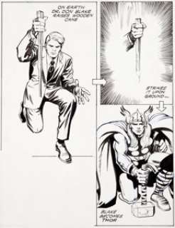 Jack Kirby and Alfredo Alcala (attributed) Thor Animation Cartoon Concept Illustration Original Art -