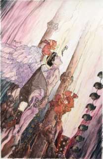 Michael Kaluta Books of Magic #48 Cover Painting Original Art (DC, 1998). Timothy Hunter is being -