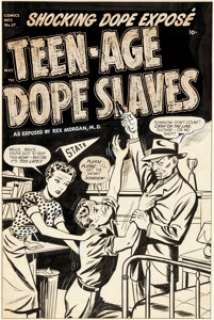 Marvin Bradley and Frank Edgington Harvey Comics Library #1 "Teen-Age Dope Slaves" Cover Original - | Heritage