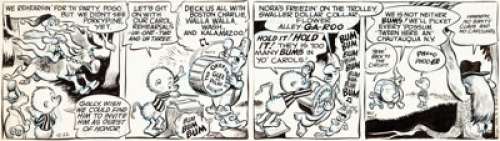 Walt Kelly Pogo Daily Comic Strip Original Art dated 12-22-49 (NY Post Corp, 1949). This classic and -
