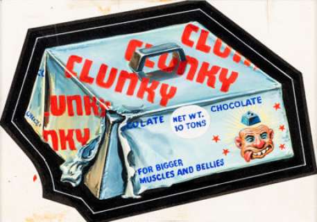 Norman Saunders Wacky Packages 10th Series "Clunky Candy" Card Illustration Original Art (Topps, -