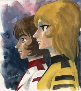 Tomoken Kogawa Hand-Drawn Color Illustration "Space Battleship Yamato" Susumu Kodai, Yuki Mori | Mandarake (Big Web)