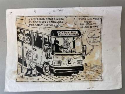 Vuillemin, Philippe | Vuillemin, Philippe - Dessin original - Hara-Kiri - La Cyber vie | Catawiki