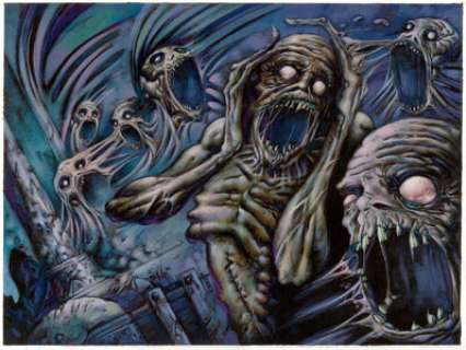 Nick Percival Magic: the Gathering "Cryptwailing" Card Illustration Original Art (Wizards of the -