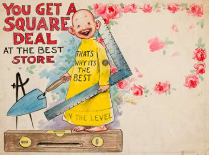 Richard F. Outcault Yellow Kid Calendar Postcard Original Art (c. 1912). This is only the second piece of -