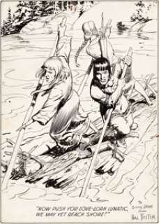 Hal Foster Prince Valiant Partial Sunday Single Panel Illustration Original Art dated 1-16-44 (King Features - | Heritage