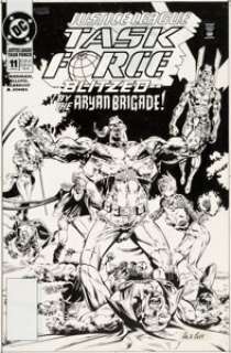 Sal Velluto and Jeff Albrecht Justice League Task Force #11 Cover Original Art (DC Comics, 1994)....