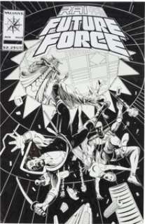 Sean Chen and Kathryn Bolinger Rai and the Future Force #10 Cover Original Art (Valiant, 1993)....