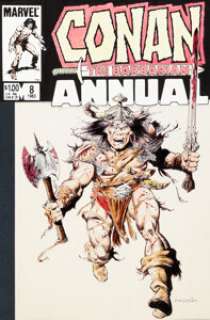 Val Mayerik Conan the Barbarian Annual #8 Cover Original Art (Marvel, 1984)....