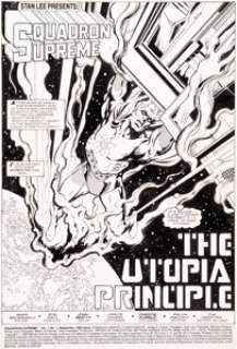 Bob Hall and John Beatty Squadron Supreme #1 Splash Page 1 Original Art (Marvel, 1985)....
