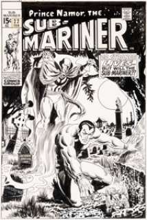 Marie Severin and Frank Giacoia Sub-Mariner #22 Cover Doctor Strange Original Art (Marvel, 1970)....