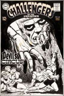 Jack Sparling Challengers of the Unknown #65 Cover Original Art with Color Guide and Proof Group of 3 (DC Comics, ... (Total: 3 Original Art)