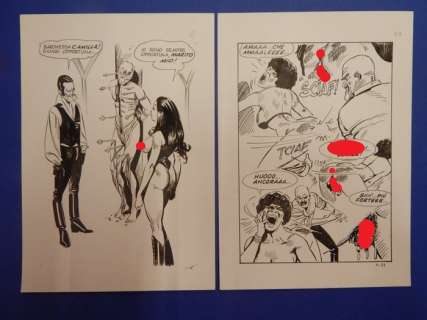 Bruno Marraffa | Erotismo - Bruno Marraffa - 2x Tavole Originali Erotiche - Page volante - Exemplaire unique - (1984/1986) | Catawiki