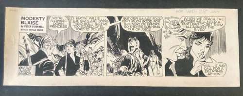 Colvin, Neville | Colvin, Neville - Original strip - Modesty Blaise - A few Flowers for the Colonel-Escape - (1982) | Catawiki