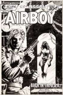  - Timothy Truman and Tex Blaisdell Airboy #6 Cover Original Art (Eclipse, 1986)....