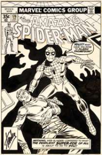  - Ross Andru and Frank Giacoia Amazing Spider-Man #176 Cover Original Art (Marvel, 1978). The looming figure -
