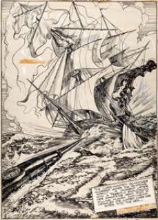  - Henry C. Kiefer Classics Illustrated #47 Twenty Thousand Leagues Under The Sea Splash Page 39 Original...