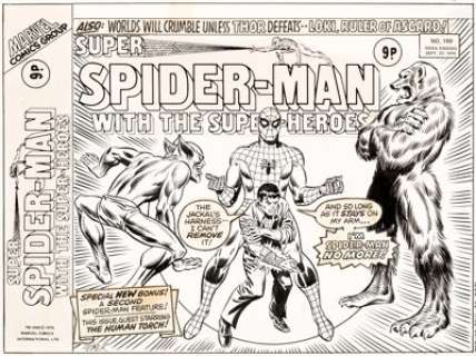 Larry Lieber and Frank Giacoia Super Spider-Man with The Super-Heroes #189 Cover Original Art (Marvel UK, 1976).... | Heritage