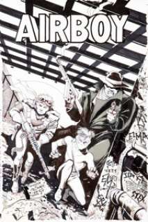 John K. Snyder III and Tim Truman Airboy Meets the Prowler One Shot Cover Original Art (Eclipse, 1987)....