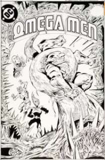Kevin O‘Neill Omega Men #24 Cover Original Art (DC, 1985)....