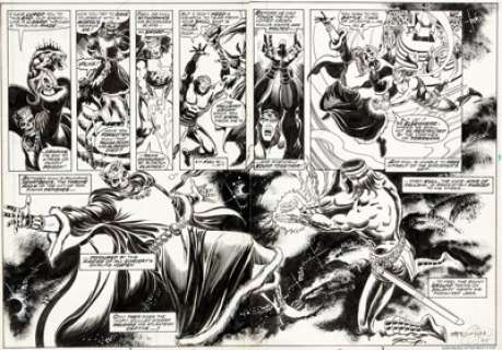 Ernie Chan and Ricardo Villamonte Kull the Destroyer #29 Double Page Spread 2-3 Original Art (Marvel, 1978).... (Total: 2 Original Art)