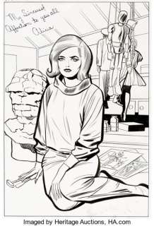 Jack Kirby and Chic Stone Fantastic Four Annual #2 Alicia Masters Pin-Up Page Original Art (Marvel, 1964). -