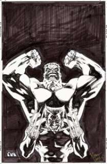 Kieron Dwyer Marvel Comics Presents #60 Hulk and Wolverine Cover Original Art (Marvel, 1990)....