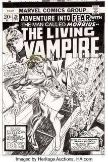 Gil Kane and Frank Giacoia Adventure Into Fear #20 Cover Morbius Original Art (Marvel, 1974). Morbius the - | Heritage