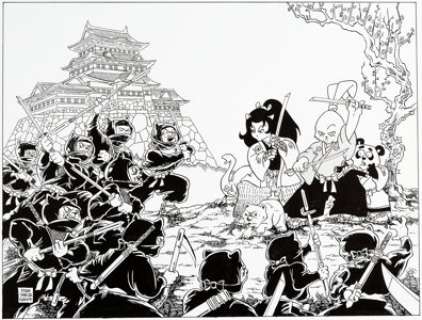 Stan Sakai Usagi Yojimbo Summer Special #1 Cover Reproduction Original Art (2009). Sakai revisits this -