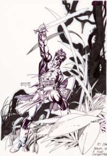 Gil Kane Amazing Heroes #28 Cover Sword of the Atom Original Art (Fantagraphics, 1983). The "Sword of -