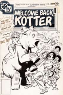 Ric Estrada and Bill Draut Welcome Back, Kotter #6 Cover Original Art (DC, 1977)....