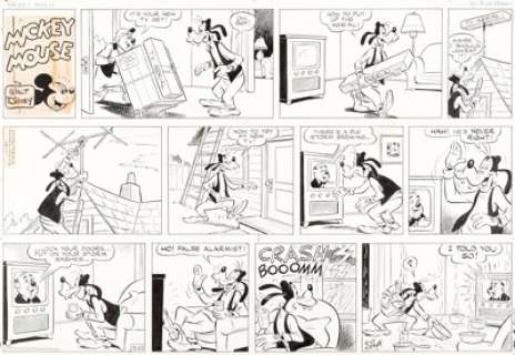 Manuel Gonzales - Mickey Mouse Sunday Comic Strip Goofy Original Art dated 3-22-1964 (Walt Disney/King Features Synd...