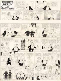 McManus, George - George McManus Bringing Up Father with Rosie‘s Beau Topper Sunday Comic Strip Original Art dated 11-2-...