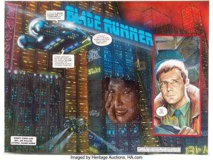 Phillips, Joe - Joe Phillips Blade Runner Painting Original Art (Malibu, 1992)....
