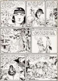Frazetta, Frank | Frank Frazetta Charles Starrett as the Durango Kid #4 Story Page 3 White Indian Original Art (Magazine Enterprises... | Heritage
