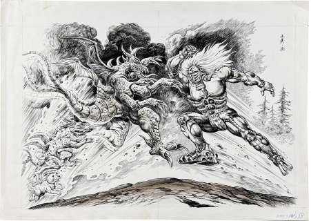 Masami Watanabe Hand-Drawn Color Illustration "Aztec" | Mandarake (Big Web)