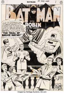 Sprang, Dick - Dick Sprang and Charles Paris Batman #52 Splash Page 1 Original Art (DC, 1950)....