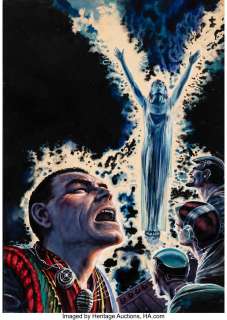 Emshwiller, Edmund (Emsh) - Ed Emshwiller The Man With Nine Lives Harlan Ellison Paperback Novel Cover Original Art (Ace, 1959). ...