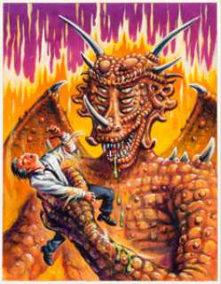 Norem, Earl | Earl Norem Dinosaurs Attack Trading Card #47 Illustration "Supreme Evil" Original Art (Topps, 1988).... | Heritage