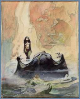 Frazetta, Frank | Frank Frazetta "At the Earth’s Core" Preliminary Illustration Original Art (c. 1974).... | Heritage