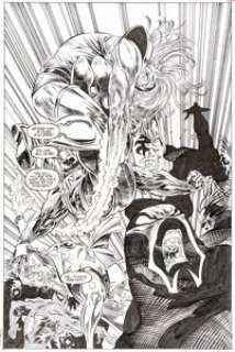 Kubert, Adam - Adam Kubert and Bill Reinhold Ghost Rider / Blaze: Spirits of Vengeance #6 Spider-Man Splash Page 17 Original Art ...