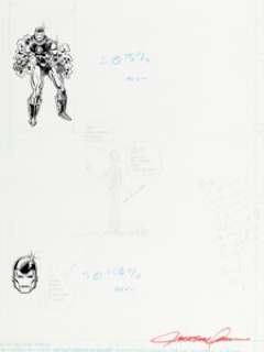 Jackson "Butch" Guice and Bob Layton - Iron Man Corner Box/Card Illustration Original Art (Marvel, 1988-1992). | Heritage