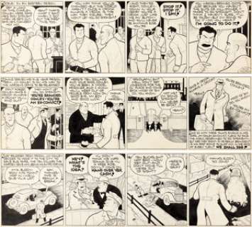 Dick Moores Jim Hardy a.k.a. Jim Conley, Ex-Convict Unpublished Daily Comic Strip Pilot Original Art Group of 3 (United Feature Syndicate, 1936). (Total: 3 Original Art)
