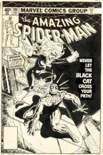 Al Milgrom The Amazing Spider-Man #194 Cover Black Cat First Appearance Original Art (Marvel, 1979).